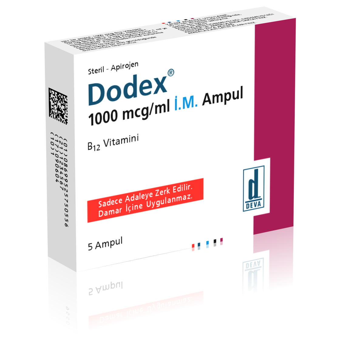 Order Dodex Vitamin B12 1000mcg/Ml 5 Amp Deva