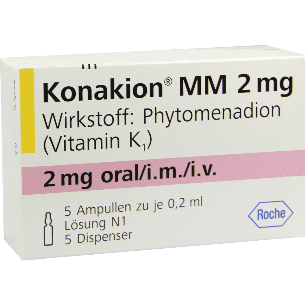 Grab Konakion MM (Vitamin K1) 2mg 5 Amps 0.2 Ml Roche